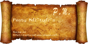 Pesty Mátyás névjegykártya