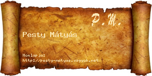 Pesty Mátyás névjegykártya